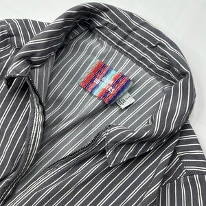 Urban Outfitters Gray Pinstripe Zip-Front Shirt Jacket